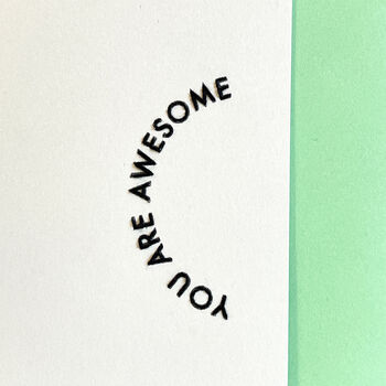 'You Are Awesome' Hand Embroidered Card, 3 of 7