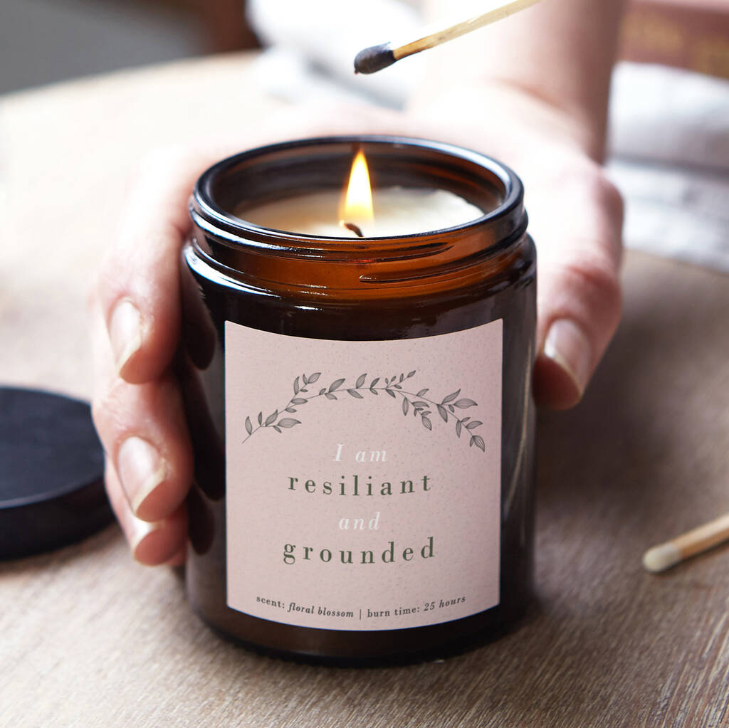 Mindfulness Gift For Her I Am Grounded Candle By Kindred Fires 