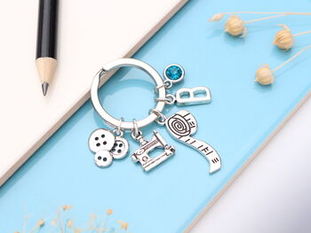Personalised Sewing Keyring Seamstress Thank You Gift, 10 of 12
