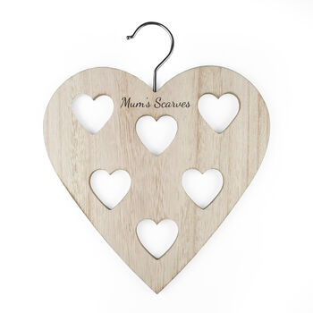 Personalised Wooden Heart Scarf Holder, 6 of 6
