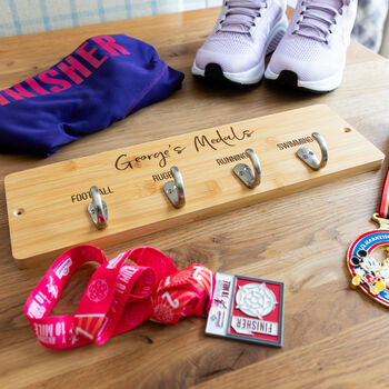 Personalised Running Medal Holder Gift For Runner, 4 of 5