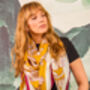 Regal Doves And Lions Wine And Mustard Luxury Silk Scarf 120cm * 120cm, thumbnail 2 of 5