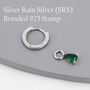 Sterling Silver Emerald Green Cz Droplet Hoop Earrings, thumbnail 8 of 12