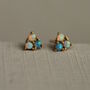 Turquoise Trio Opal Stud Earrings, thumbnail 2 of 5