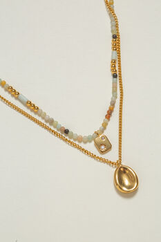 Golden Glow Layered 18ct Gold Plated Necklace Set, 5 of 8