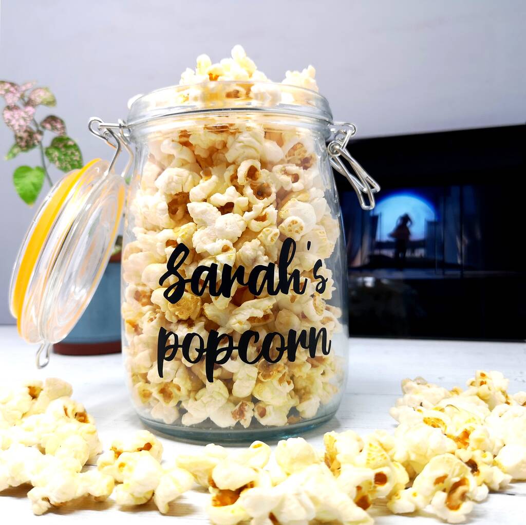 Personalised Popcorn Jar By The Chilli Jam Man
