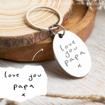 Stainless Steel Personalised Handwriting Keyring, 2 of 8