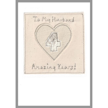 Personalised Heart Wedding Anniversary Card For Him, 8 of 9