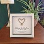 Personalised 4th Anniversary Gift Framed Linen Heart, thumbnail 4 of 6