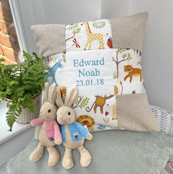 Jungle Name And Date Cushion, 3 of 7