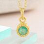 Emerald May Birthstone Gold Stud Earrings, thumbnail 2 of 4