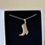 Sterling Silver Cowgirl Boot Pendant Necklace, thumbnail 7 of 8
