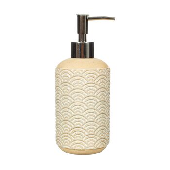 Japandi Cream Wave Design Soap Dispenser By Lola & Alice