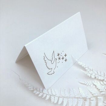 Pack Of 10 Dove Laser Cut Wedding Place Cards, 3 of 7