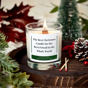 The Best Scented Candle For Best Friend Funny Christmas Candle Gift For Bestie, 3 of 8