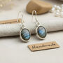 Sterling Silver And Labradorite Drop Earrings Handmade Jewellery, thumbnail 3 of 4