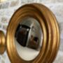 34cm Gold Convex Wall Mirror Porthole Fisheye Design, thumbnail 4 of 6