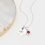 Personalised Silver Birthstone And Flower Necklace, thumbnail 2 of 6