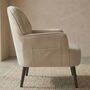Beige Linen Tufted Armchair Living Room Comfortable, thumbnail 4 of 5