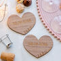 Personalised Couples Gift, Love Heart Coasters, thumbnail 1 of 4