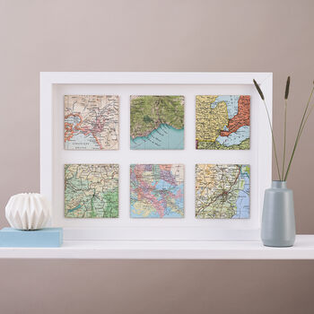 Personalised Six Map Squares Print Gift For Him, 2 of 5
