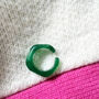 Green Geometric Resin Open Ring, thumbnail 3 of 6