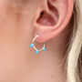 Sterling Silver And Turquoise Hoop Earrings, thumbnail 1 of 6