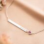 Personalised Birthstone And Bar Name Necklace, thumbnail 4 of 12
