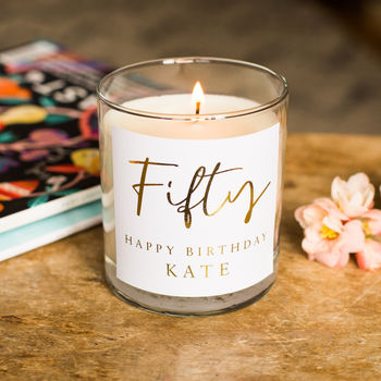 50th Birthday Candle Personalised Gift, 2 of 3