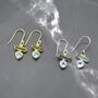Green Tourmaline, Blue Topaz Earrings, thumbnail 5 of 6