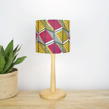 Pink And Yellow Geometric African Print Lampshade, 5 of 7