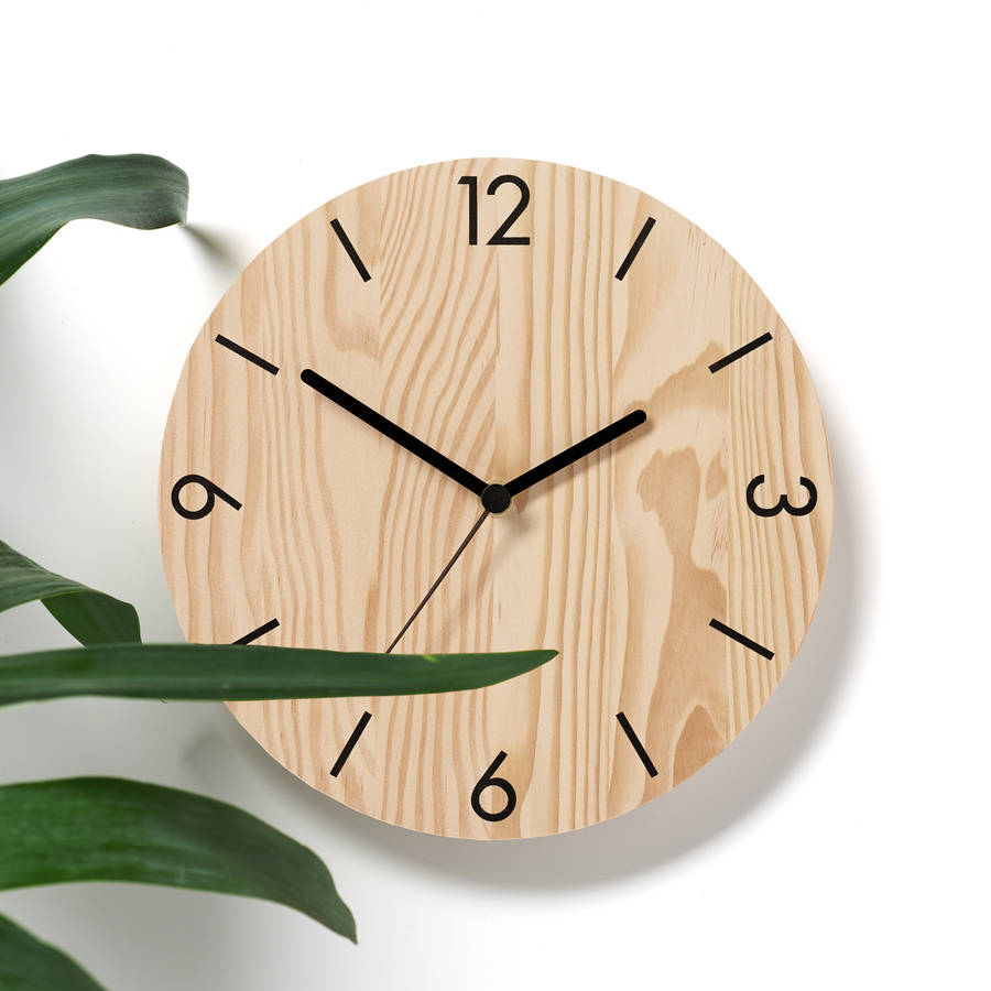 Numbers Wooden Wall Clock By