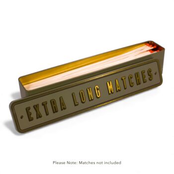 Extra Long Match Tin Storage Box Candle Gold Home Accessory Matches | Navy, 8 of 11