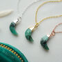 Emerald May Birthstone Moon Necklace, thumbnail 5 of 11