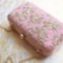 Amana Blush Pink Velvet Embroidered Clutch, thumbnail 1 of 3