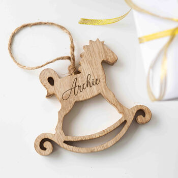 Personalised Christmas Rocking Horse Decoration, 2 of 6