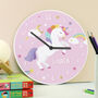 Personalised Unicorn Wooden Childrens Clock, thumbnail 2 of 3