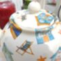 Six Cup Teapot In Beach Hut Design, thumbnail 3 of 9