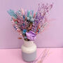 Bright Pastel Dried Flower Bouquet With Pink, Purple And Blue, thumbnail 2 of 3