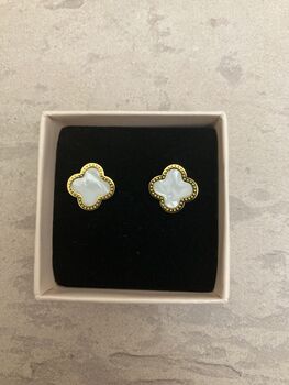 White Clover Stud Earrings, 2 of 6