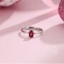 Sterling Silver Natural One Carat Red Garnet Oval Ring, thumbnail 2 of 12