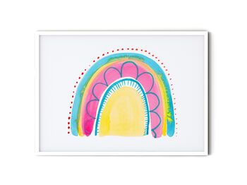 Pink And Yellow Rainbow Print, 3 of 3