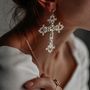 Gabrielle Vintage Baroque Cross Earrings, thumbnail 3 of 5