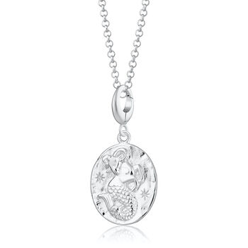Sterling Silver Capricorn Zodiac Charm Necklace, 2 of 6