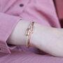 Brass Zircon Rectangle Luxury Wrist Bangle Bracelet, thumbnail 1 of 3