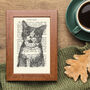 Cat Screen Print On Vintage Book Page, thumbnail 1 of 2