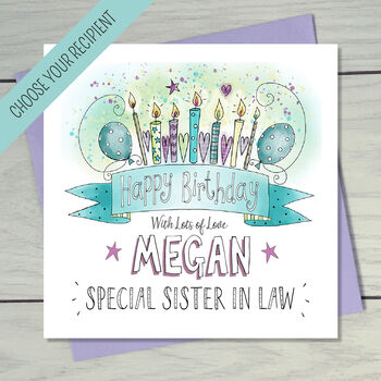 Sister In Law Candles Birthday Card, 4 of 4