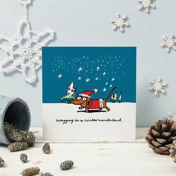 Wagging In A Winter Wonderland Christmas Card, 2 of 2