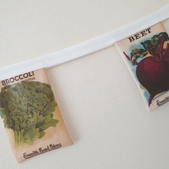 Fabric Vegetable Seed Packet Bunting Decoration, 5 of 8