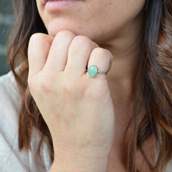 Ha'penny Ring. Green Aventurine Stone Statement Ring, 2 of 5